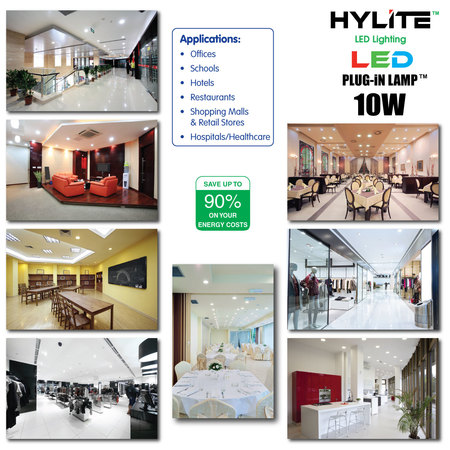 Hylite LED Repl Lamp for 18W/26W/32W VL CFL, 10W, 822 Lumens, 4000K, 10-Pack HL-VL-G24A-10W-40K